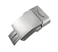 YELEMEABHB 18mm 20mm Solid Stainless Steel Deployment Clasp Fit For Breitling Buckle Avenger Series Waterproof Rubber Leather Strap Pin Buckle Watch clasp(Silver Matte,18mm)