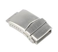 YELEMEABHB 18mm 22mm 20mm Solid Stainless Steel Watchband Buckle Fit For Seiko Strap Clasps Double Lock Button Buckles Watch clasp(Steel-no logo,20mm)