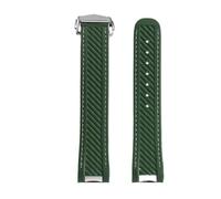 YELEMEABHB 20mm Rubber Silicone Watch Strap Fit For Omega Seamaster 300 AT150 Fit For Rolex Black Green Water Ghost Watchband Folding Buckle Watch strap(Green silver)