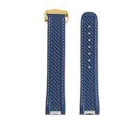 YELEMEABHB 20mm Rubber Silicone Watch Strap Fit For Omega Seamaster 300 AT150 Fit For Rolex Black Green Water Ghost Watchband Folding Buckle Watch strap(Blue gold)