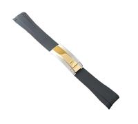 YELEMEABHB 20mm rubber strap main accessory stainless steel buckle watch accessory tool suitable case strap Watch clasp(NO.11 black)