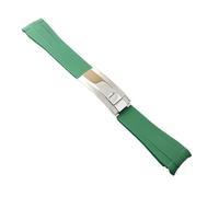 YELEMEABHB 20mm Width Watch Strap Rubber Stainless Steel Diving Strap Men's Watches Accessories Tool Fit For GMT Case Watch Bands Watch strap(31 green)