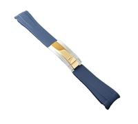 YELEMEABHB 20mm Width Watch Strap Rubber Stainless Steel Diving Strap Men's Watches Accessories Tool Fit For GMT Case Watch Bands Watch strap(29 blue)