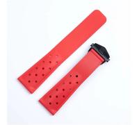 YELEMEABHB 22mm Breathable Silicone Watchband Fit For TAG Heuer F1 Fit For CAZ201 WAZ2113 CAZ1010 Watch Strap Soft Rubber Bracelet And Folding Buckle Watch strap(Red black clasp)