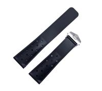 YELEMEABHB 22mm Breathable Silicone Watchband Fit For TAG Heuer F1 Fit For CAZ201 WAZ2113 CAZ1010 Watch Strap Soft Rubber Bracelet And Folding Buckle Watch strap(Black Silver)