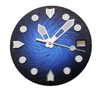 YELEMEABHB 28.5mm black blue green gray sterile watch dial hands fit NH35 movement dial(Blu)