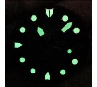 YELEMEABHB 28.5mm black blue green gray sterile watch dial hands fit NH35 movement dial(Groen)