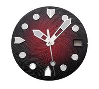 YELEMEABHB 28.5mm black blue green gray sterile watch dial hands fit NH35 movement dial(Rosso)