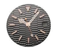 YELEMEABHB 28.5mm luminous black gray blue green gold sterile watch dial hands fit nh35 movement dial(Rose gray)