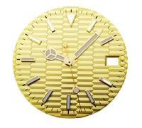 YELEMEABHB 28.5mm luminous black gray blue green gold sterile watch dial hands fit nh35 movement dial(Gold)