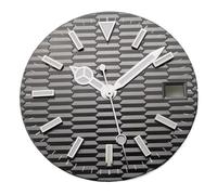 YELEMEABHB 28.5mm luminous black gray blue green gold sterile watch dial hands fit nh35 movement dial(Silver gray)