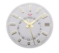 YELEMEABHB 28.5mm rose black blue green white sterile luminous watch dial hands fit NH35 movement dial(Gold White)