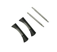 YELEMEABHB 2pcs 20mm Curved End Link Endlink For Watchband For Watch Band Rubber Leather Strap Seamless Connection Watch strap(Black)