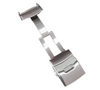 YELEMEABHB 304L Stainless Steel Push Button Diver Clasp 18 20mm 22mm 24mm Watch Band Buckle Solid Folding Clasp Watch clasp(Silver,22mm)