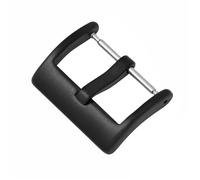 YELEMEABHB 304L Stainless Steel Tang Buckle 16mm 18mm 20mm 22mm Watch Band Solid Square Metal Clasp Silver Black Gold Watch Clasp(Black 18mm)