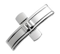 YELEMEABHB 316L Metal Watch Band Buckle 4 5 6mm Watchband Strap Silver Stainless Steel Clasp Butterfly Button For Longines Watch clasp(5x21mm)