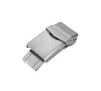 YELEMEABHB 316L Solid Stainless Steel Buckle Fit for Seiko Diving Folding Watch Clasp 16/18/20/22mm with Metal Button Safety Watch Clasp(Silver 20mm)