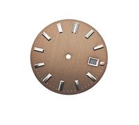 YELEMEABHB 32.5mm Watch Dial Vertical Line Texture Surface Single Calendar Date No Luminous Faces Accessories for NH35 Movement dial(Coffee)