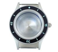 YELEMEABHB 40mm Case Rubber Watchbands Sapphire Fit For Seiko NH35 NH36 NH34 NH38 Movement Watch Blasting Sand Retro Process Accessories Watch Case(Style 1)