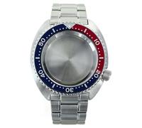 YELEMEABHB 45mm NH35 Watch Accessories Bracelet Sapphire Glass For NH35 NH36NH34 Movement Watch Case(Steel Chapter Ring 2)