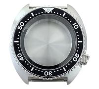 YELEMEABHB 45mm Waterproof Watch Case Sapphire Glass Mod SKX Parts For Seiko NH35 NH36 NH34/38 Movement Modified Abalone Steel Chapter Ring Watch Case(Black Steel Chapter1)
