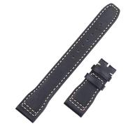 YELEMEABHB Black Brown Blue Genuine Soft Leather Watchband 20 21mm Fit For IWC Strap Fit For Pilots Little Prince Watch Band Mark 18 Bracelet Steel Watch strap(Blakc,21MM_SILVER SQUARE BUCKLE)