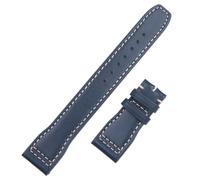 YELEMEABHB Black Brown Blue Genuine Soft Leather Watchband 22mm Fit For IWC Strap Fit For Pilots Little Prince Watch Band Mark 18 Bracelet Steel Watch strap(Blue,22MM_GOLD SQUARE BUCKLE)
