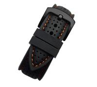 YELEMEABHB Breathable Silicone Sports Band Fit For Huawei Fit For Samsung Watchband 20mm 22mm 24mm Fit For Mido Tissot Omega Watch Strap Rubber Accessories Watch strap(Black orange black,20mm)