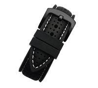 YELEMEABHB Breathable Silicone Sports Band Fit For Huawei Fit For Samsung Watchband 20mm 22mm 24mm Fit For Mido Tissot Omega Watch Strap Rubber Accessories Watch strap(Black white black,24mm)