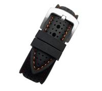 YELEMEABHB Breathable Silicone Sports Band Fit For Huawei Fit For Samsung Watchband 20mm 22mm 24mm Fit For Mido Tissot Omega Watch Strap Rubber Accessories Watch strap(Black orange silver,20mm)