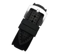 YELEMEABHB Breathable Silicone Sports Band Fit For Huawei Fit For Samsung Watchband 20mm 22mm 24mm Fit For Mido Tissot Omega Watch Strap Rubber Accessories Watch strap(Black silver,22mm)