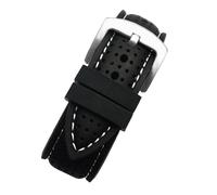 YELEMEABHB Breathable Silicone Sports Band Fit For Huawei Fit For Samsung Watchband 20mm 22mm 24mm Fit For Mido Tissot Omega Watch Strap Rubber Accessories Watch strap(Black white silver,20mm)