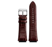 YELEMEABHB Cow Leather Strap Fit For Guess W0247G3 W0040G7/0040G3 Watchband Lug End Bracelet 22mm Blue Black Brown Bands Watch strap(Brown Silver)