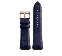 YELEMEABHB Cow Leather Strap Fit For Guess W0247G3 W0040G7/0040G3 Watchband Lug End Bracelet 22mm Blue Black Brown Bands Watch strap(Blue rose gold)