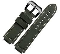 YELEMEABHB Cowhide Watchband Fit For Men's Fit For Timex T49859|T2N720|T2p141|T2n722|723|738|739 Strap With Screw Rod Tools Watch strap(Armg green black)