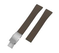 YELEMEABHB CTS Fluororubber Watch Strap 18mm 20mm 22mm Fast Release Stainless Steel Buckle Watch Bands Strap For Cut To Size Watch strap(Brown With Buckle,22mm)