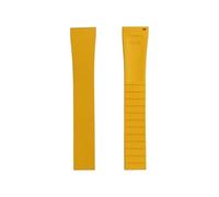 YELEMEABHB CTS Fluororubber Watch Strap 18mm 20mm 22mm Fast Release Stainless Steel Buckle Watch Bands Strap For Cut To Size Watch strap(Yellow no Buckle,22mm)