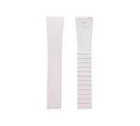YELEMEABHB CTS Fluororubber Watch Strap 18mm 20mm 22mm Fast Release Stainless Steel Buckle Watch Bands Strap For Cut To Size Watch strap(White no Buckle,20mm)