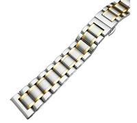 YELEMEABHB Curved End Watch Strap Band 18mm 19mm 20mm 22mm 21mm 23mm 24mm Sliver Solid Stainless Steel Watchband Bracelet Quick Release Watch clasp(Silver Gold,19mm)