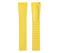 YELEMEABHB Cut to Size Rubber Watch Band Fashion Quick Release Flat-end Universal Rubber Watch Strap 16mm 18mm 19mm 20mm 21mm 22mm Watch clasp(FKM CTS-Yellow,21MM_SILVER BUCKLE)