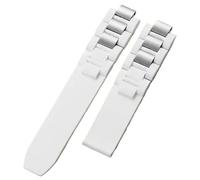 YELEMEABHB Fit For Cartier 21st Century Convex Silicone Watch Band Black White Waterproof Watch Chain Accessories Are Suitable 20 * 10mm Belt Watch strap(White no clasp)
