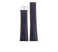 YELEMEABHB Fit For Heuer MONACO CARRERA CAW211R/P Genuine Leather Watchband With Folding Buckle Lychee Print Cowhide Strap MAN‘s Bracelet Watch strap(Blue orang silver)