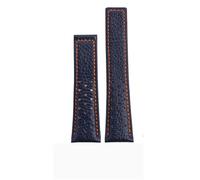YELEMEABHB Fit For Heuer MONACO CARRERA CAW211R/P Genuine Leather Watchband With Folding Buckle Lychee Print Cowhide Strap MAN‘s Bracelet Watch strap(Blue orang no clasp)