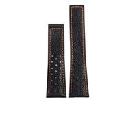 YELEMEABHB Fit For Heuer MONACO CARRERA CAW211R/P Genuine Leather Watchband With Folding Buckle Lychee Print Cowhide Strap MAN‘s Bracelet Watch strap(Black orange no)