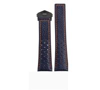 YELEMEABHB Fit For Heuer MONACO CARRERA CAW211R/P Genuine Leather Watchband With Folding Buckle Lychee Print Cowhide Strap MAN‘s Bracelet Watch strap(Blue orang black)