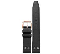 YELEMEABHB Fit For IWC Strap Fit For Big Pilot Portofino Watch Band Rivet Men Fluororubber Watchband Metal Buckle 20mm 21mm 22mm Straps Watch strap(Black pin RG,22mm)