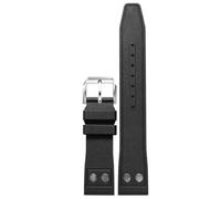 YELEMEABHB Fit For IWC Strap Fit For Big Pilot Portofino Watch Band Rivet Men Fluororubber Watchband Metal Buckle 20mm 21mm 22mm Straps Watch strap(Black pin silver,20mm)