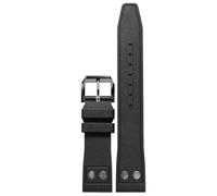 YELEMEABHB Fit For IWC Strap Fit For Big Pilot Portofino Watch Band Rivet Men Fluororubber Watchband Metal Buckle 20mm 21mm 22mm Straps Watch strap(Black pin black,21mm)