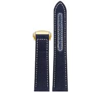 YELEMEABHB Fit For Omega Seamaster 300 Watch Strap Fit For Speedmaster AT150 Fit For Snoopy 310.32 Series Canvas Fit For Nylon Watchband 19 20 21 22mm Bands Watch strap(Blue white gold,19mm)