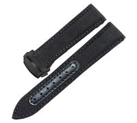 YELEMEABHB Fit For Omega Seamaster 300 Watch Strap Fit For Speedmaster AT150 Fit For Snoopy 310.32 Series Canvas Leather Watchband 19 20 21 22mm Bands Watch strap(Black black clasp,20mm)
